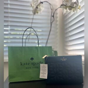 NWT Kate Spade Black Quilted Cosmetic Bag